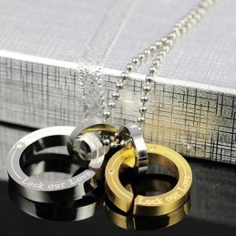 Lock Our Love Sweetheart Lovers Circle Titanium Pendant