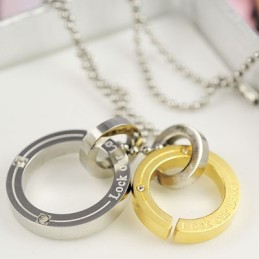 Lock Our Love Sweetheart Lovers Circle Titanium Pendant