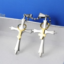 Male And Female Symbols Titanium Cross Necklace Pendant For Men And Women