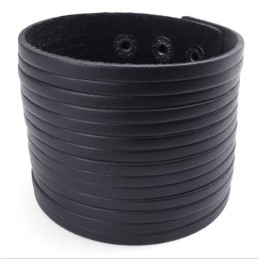 Deft Design Delicate Colors Excellent Quality Titanium Leather Bangle