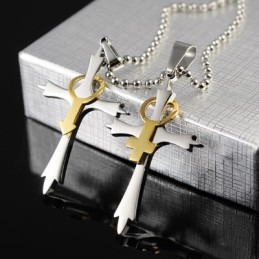 Male And Female Symbols Titanium Cross Necklace Pendant For Men And Women