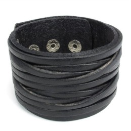 Skillful Manufacture Delicate Colors Reliable Quality Titanium Leather Bangle