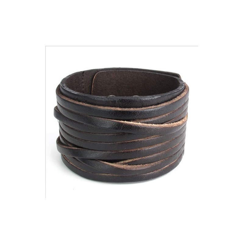 Skillful Manufacture Delicate Colors Reliable Quality Titanium Leather Bangle
