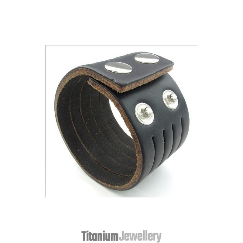 Skillful Manufacture Delicate Colors Reliable Quality Titanium Leather Bangle