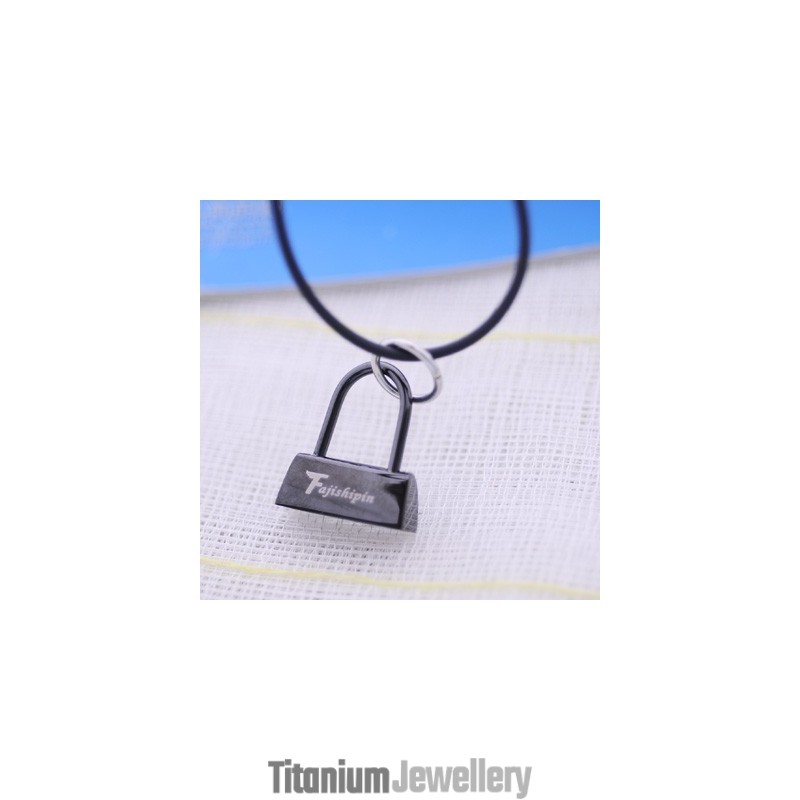 Fashion Black Lock With Bible Verse And Cross Titanium Necklace Pendant Fashion Black Lock With Bible Verse And Cross Titanium Necklace Pendant