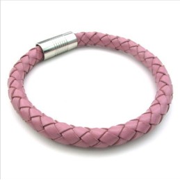 Deft Design Delicate Colors Excellent Quality Titanium Leather Bangle