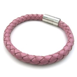 Deft Design Delicate Colors Excellent Quality Titanium Leather Bangle