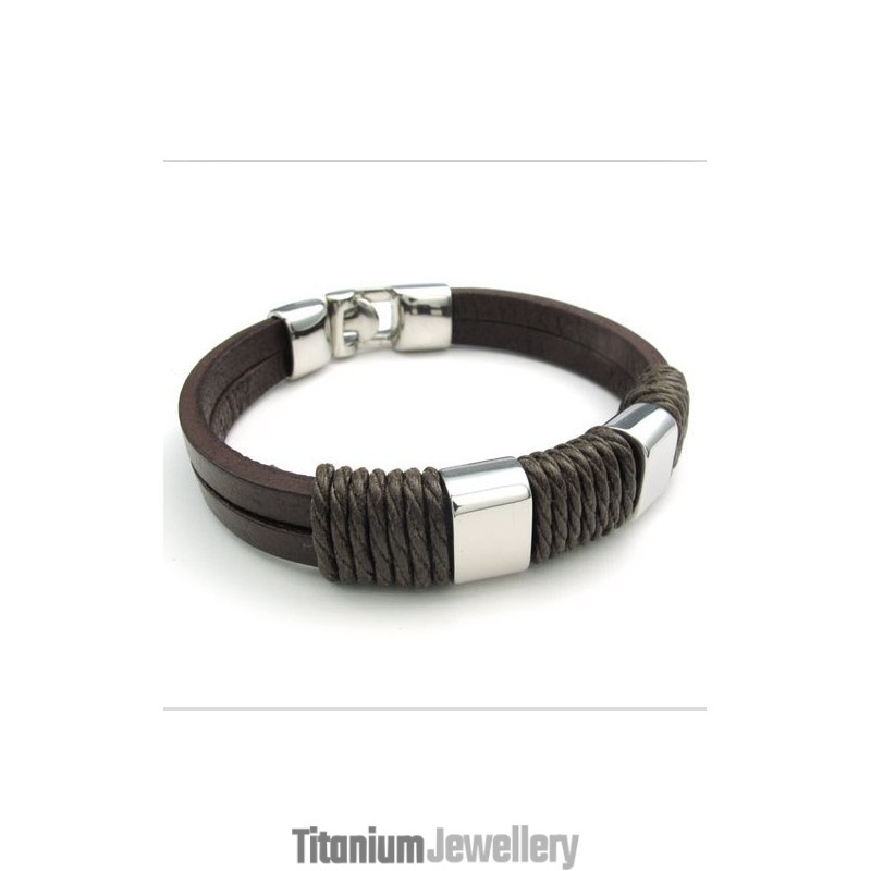 Deft Design Delicate Colors Reliable Quality Titanium Leather Bracelet Deft Design Delicate Colors Reliable Quality Titanium Leather Bracelet