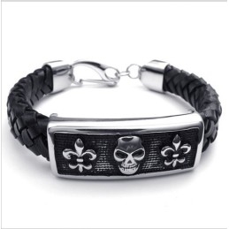 Attractive Design Delicate Colors Excellent Quality Titaniu Leather Bracelet