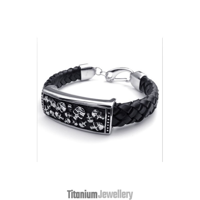 Deft Design Delicate Colors Reliable Quality Titanium Leather Bracelet Deft Design Delicate Colors Reliable Quality Titanium Leather Bracelet