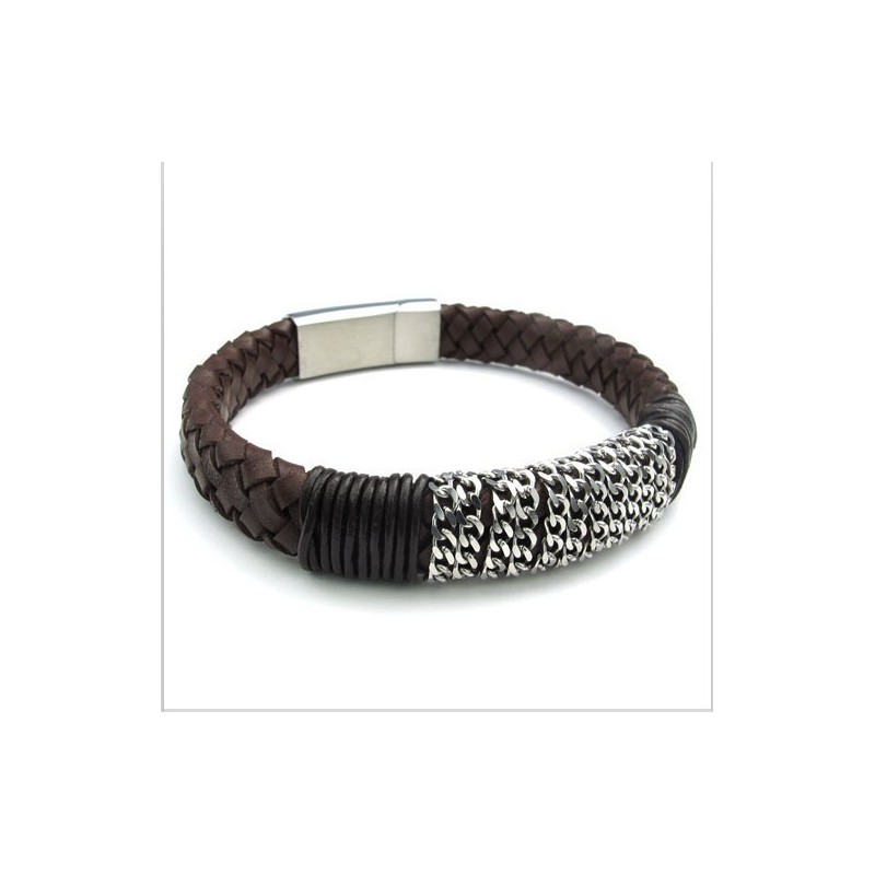 Deft Design Delicate Colors Reliable Quality Titanium Leather Bracelet Deft Design Delicate Colors Reliable Quality Titanium Leather Bracelet