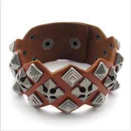 Modern Design Delicate Colors Excellent Quality Titanium Leather Bangle