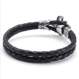 Deft Design Delicate Colors Excellent Quality Titanium Leather Bracelet