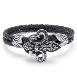 Deft Design Delicate Colors Excellent Quality Titanium Leather Bracelet