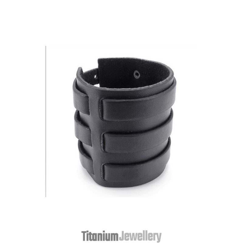 Skillful Manufacture Delicate Colors Reliable Quality Titanium Leather Bangle