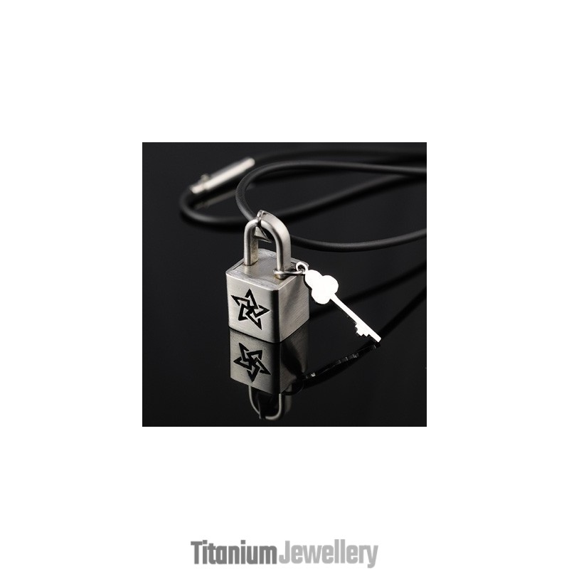 Fashion Five-Pointed Star Titanium Lock Necklace Pendant Fashion Five-Pointed Star Titanium Lock Necklace Pendant