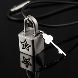 Fashion Five-Pointed Star Titanium Lock Necklace Pendant