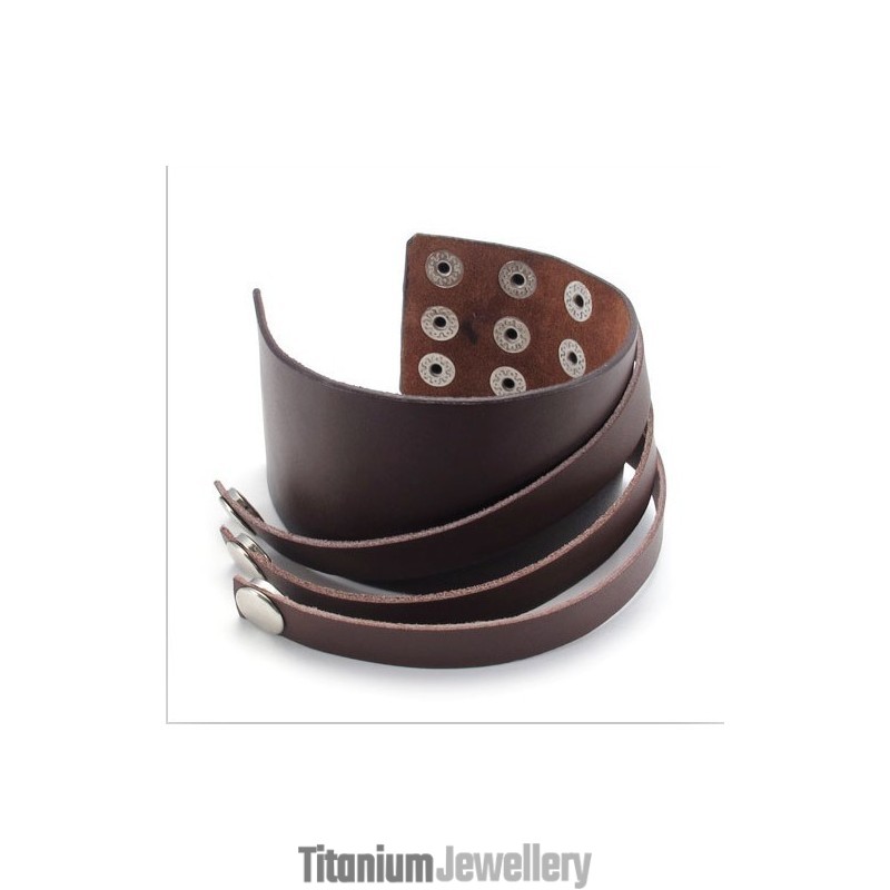 Skillful Manufacture Delicate Colors Reliable Quality Titanium Leather Bangle Skillful Manufacture Delicate Colors Reliable Quality Titanium Leather Bangle
