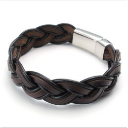 Deft Design Delicate Colors Stable Quality Titanium Leather Bracelet