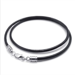 Deft Design Delicate Colors Excellent Quality Titanium Leather Necklace