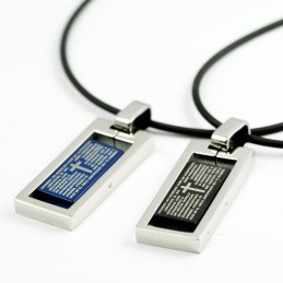 Pie Jesu Cross Sweetheart Lovers Titanium Necklace Pendant