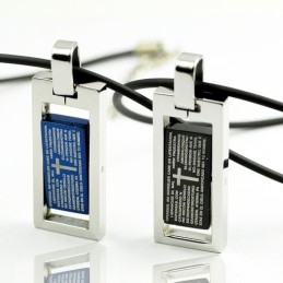 Pie Jesu Cross Sweetheart Lovers Titanium Necklace Pendant