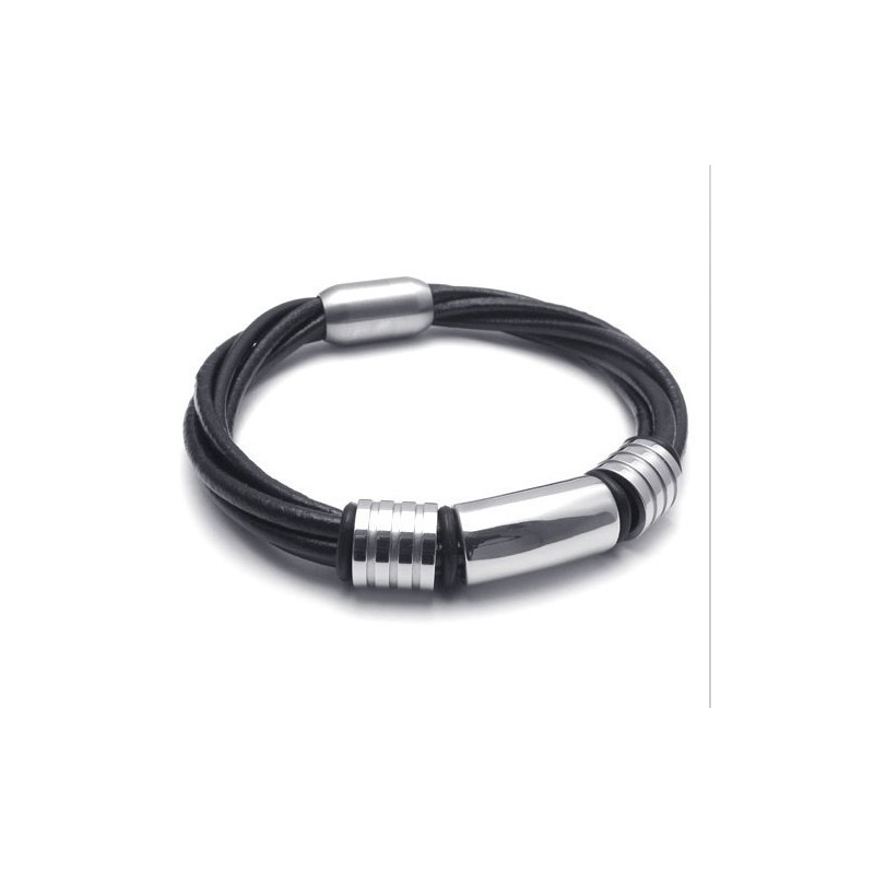 Skillful Manufacture Delicate Colors Reliable Quality Titanium Leather Bracelet