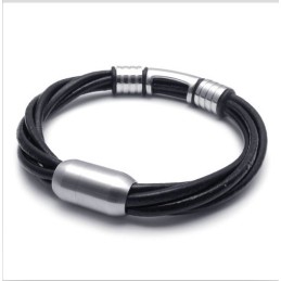 Skillful Manufacture Delicate Colors Reliable Quality Titanium Leather Bracelet