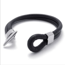 Skillful Manufacture Delicate Colors Reliable Quality Titanium Leather Bracelet