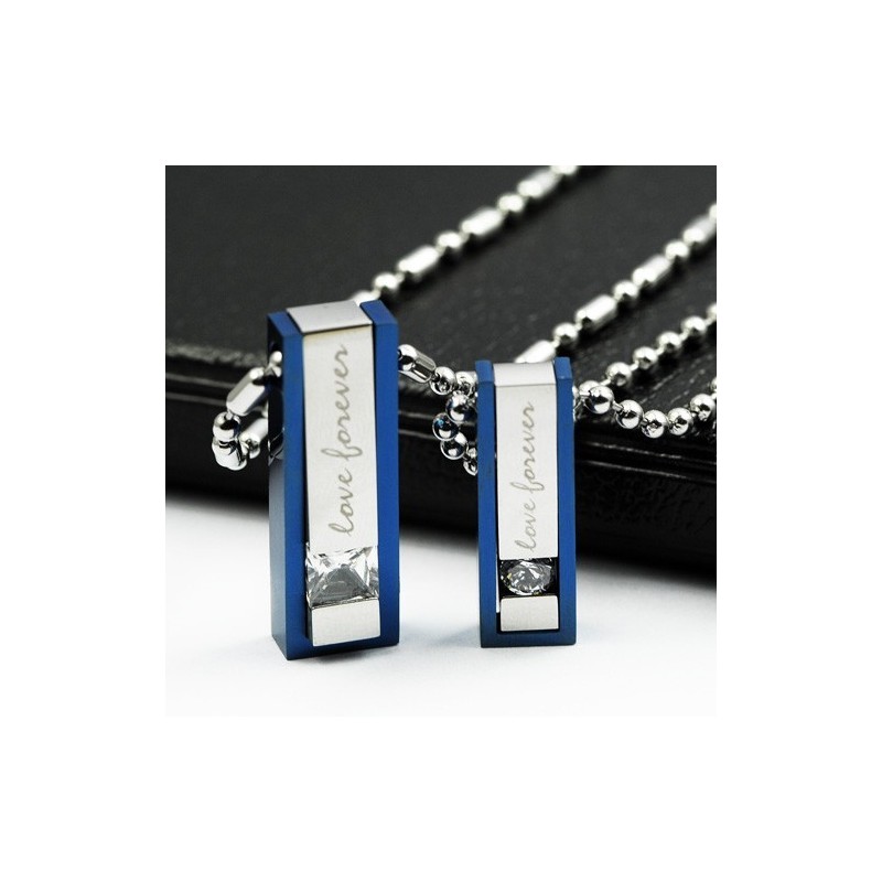 Love Forever Sweetheart Lovers Titanium Necklace Pendant