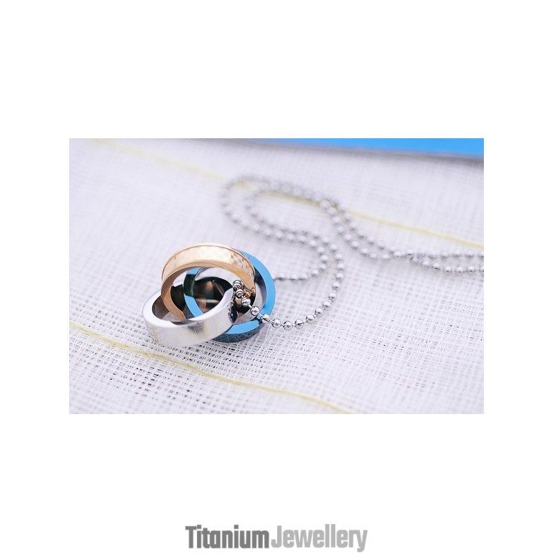 Fashion Gifts For Your Friend Titanium Interlocking Circle Pendant Necklace Fashion Gifts For Your Friend Titanium Interlocking Circle Pendant Necklace