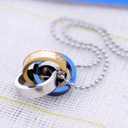Fashion Gifts For Your Friend Titanium Interlocking Circle Pendant Necklace