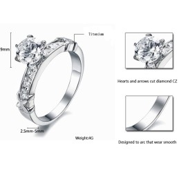 Quality And Quantity Assured Female Titanium Ring With Rhinestone