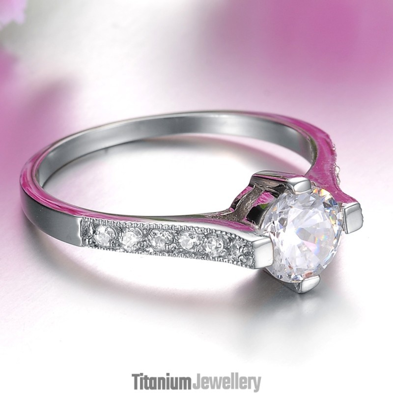 Durable In Use Female Titanium Ring With Rhinestone Durable In Use Female Titanium Ring With Rhinestone