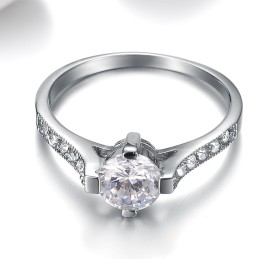 Durable In Use Female Titanium Ring With Rhinestone