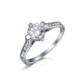 Durable In Use Female Titanium Ring With Rhinestone