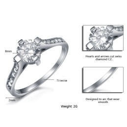 Durable In Use Female Titanium Ring With Rhinestone