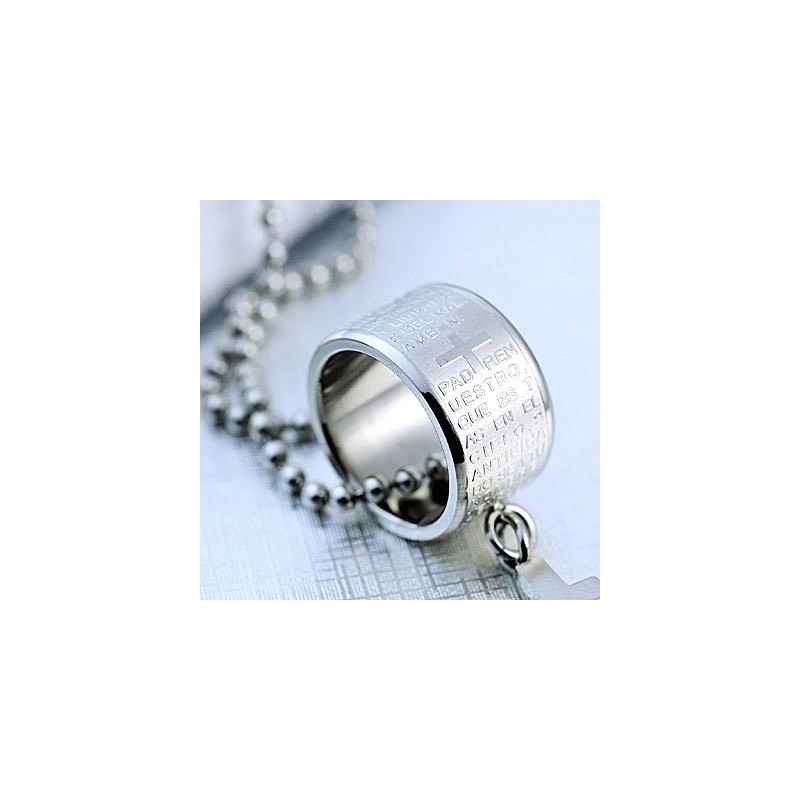 Fashion Gift Ring And Cross Titanium Necklace Pendant