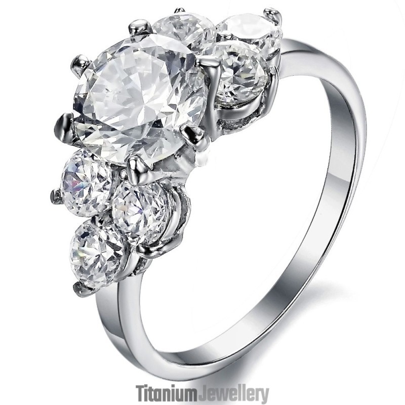 High Quality Titanium Ring With Rhinestone High Quality Titanium Ring With Rhinestone