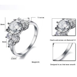 High Quality Titanium Ring With Rhinestone