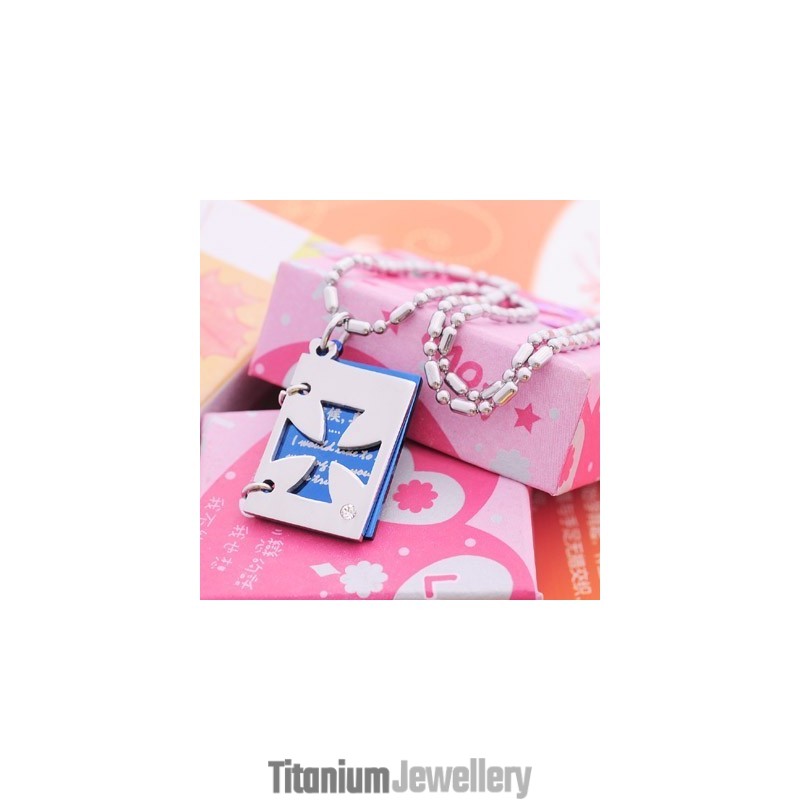 Romantic Love Letter Titanium Cross Necklace Pendant