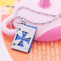 Romantic Love Letter Titanium Cross Necklace Pendant