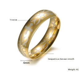 Superior Quality Male Golden Titanium Ring