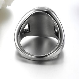 Selling Well All Over The World Exaggerate Onyx Titanium Ring