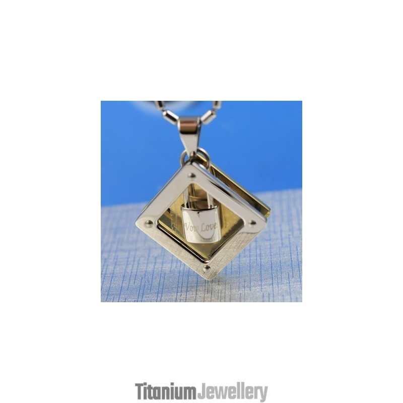 Wow Love Sweetheart Lock Titanium Necklace Pendant