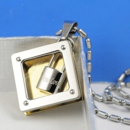 Wow Love Sweetheart Lock Titanium Necklace Pendant