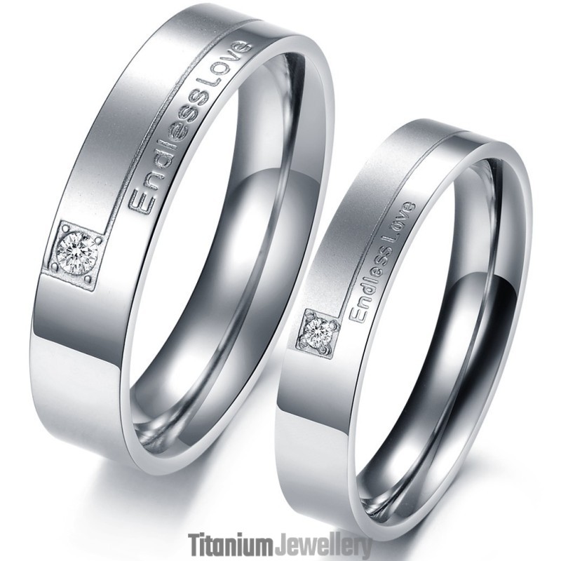 Quality And Quantity Assured Endless Love Titanium Ring For Lovers