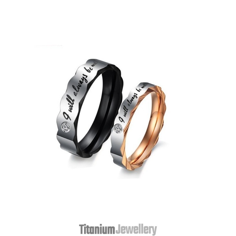 Reliable Reputation Titanium Ring For Lovers With Rhinestone