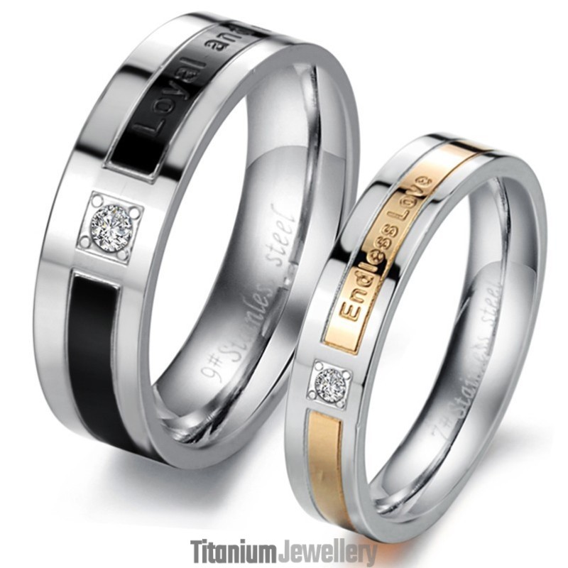 The King Of Quantity Titanium Ring For Lovers With Diamond The King Of Quantity Titanium Ring For Lovers With Diamond