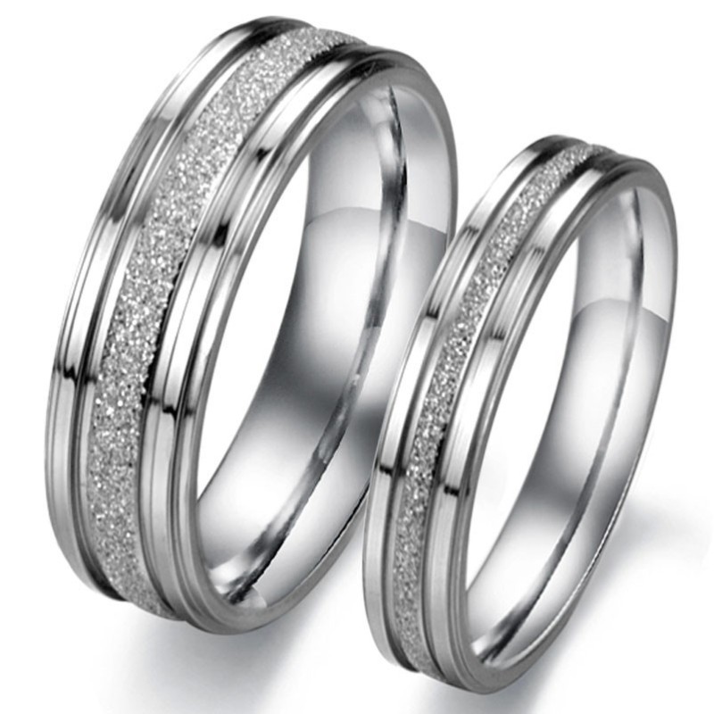 Wide Varieties Pearl Sand Titanium Ring For Lovers Wide Varieties Pearl Sand Titanium Ring For Lovers